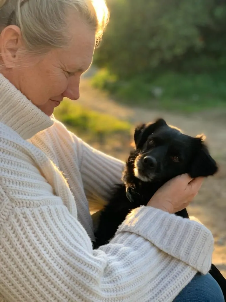 Marie and Jerry the dog, together.